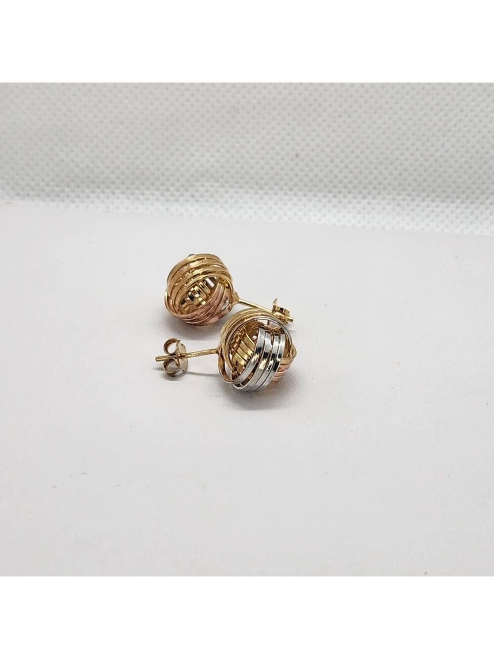 Brand New Brazilian 18k Gold Filled Love Knot Tri Color Earring - Picture 6 of 6